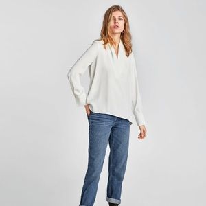 ZARA SHIRT WITH DRAPED NECKLINE